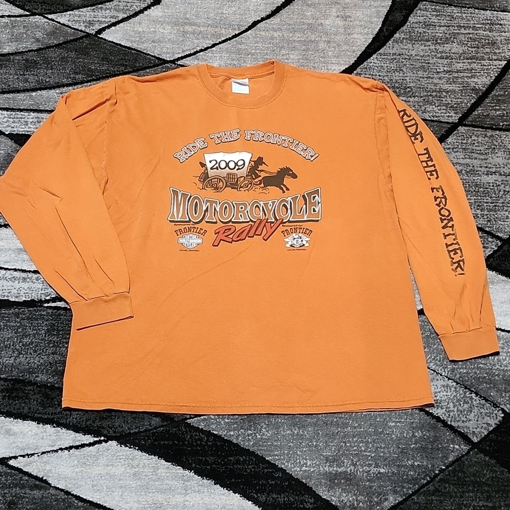 RIDE THE FRONTIER 2009 HARLEY DAVIDSON MOTORCYCLE RALLY LINCOLN, NE LONG-SLEEVED